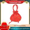 Bolsa de Mão Hanfu Cênica Xiangyunsha: Bolsa de Moedas com Cordão Bordada Étnica e Bolsa de Armazenamento