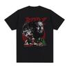 Unisex Casual Short Sleeve T-shirt with Retro Borz-themed Prints of Khamzat Chimaev, Classic Harajuku Gothic Style T-shirt