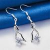 Exquisite 925 Sterling Silver Twisted and Wrapped Zirconia Earrings for Women - Fashionable Party Gifts and Wedding Accessories
