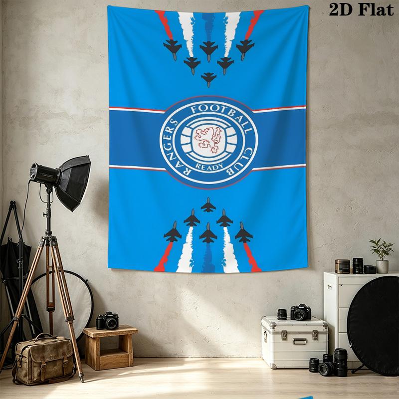 Rangers Fc Wall Tapestry Aesthetic Wall Hanging Printed Fabric Blanket Decorative Tapestries For Bedroom Living Room Home Decor
