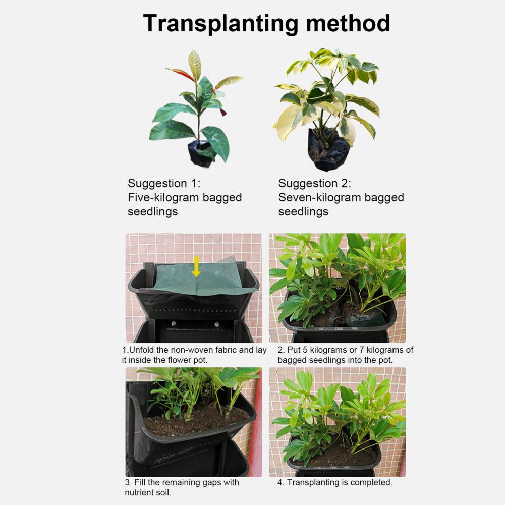 Wandgemonteerde Bloempot Verticale Tuinplanter Zelfwatergevende Wandplanter Set Stapelbare Verticale Bloempotten met Afvoergaatjes