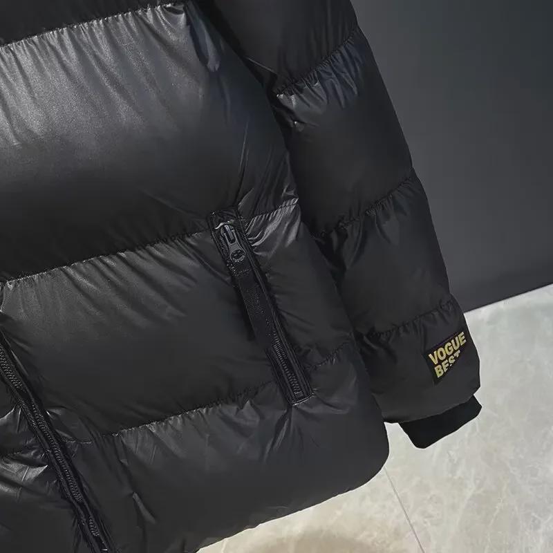 2023 Unisex Schwarze Glänzende Waschbare Daunenjacke - Kältebeständiger & Warmer Wintermantel