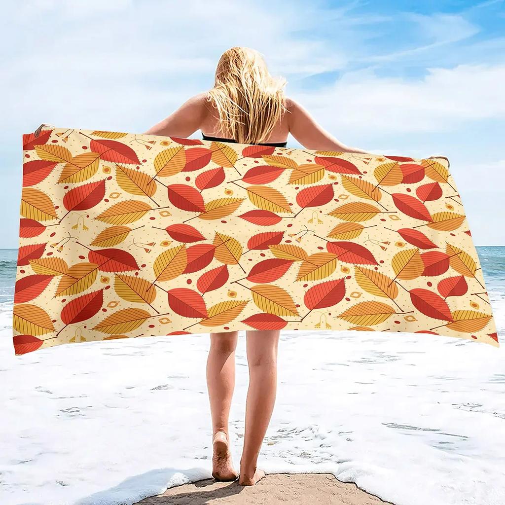 Red Maple Leaf Print Beach Towel Oversized Adults Sand Free Quick Dry Beach Towel Big Bath Towels Travel Accessories Large Towel