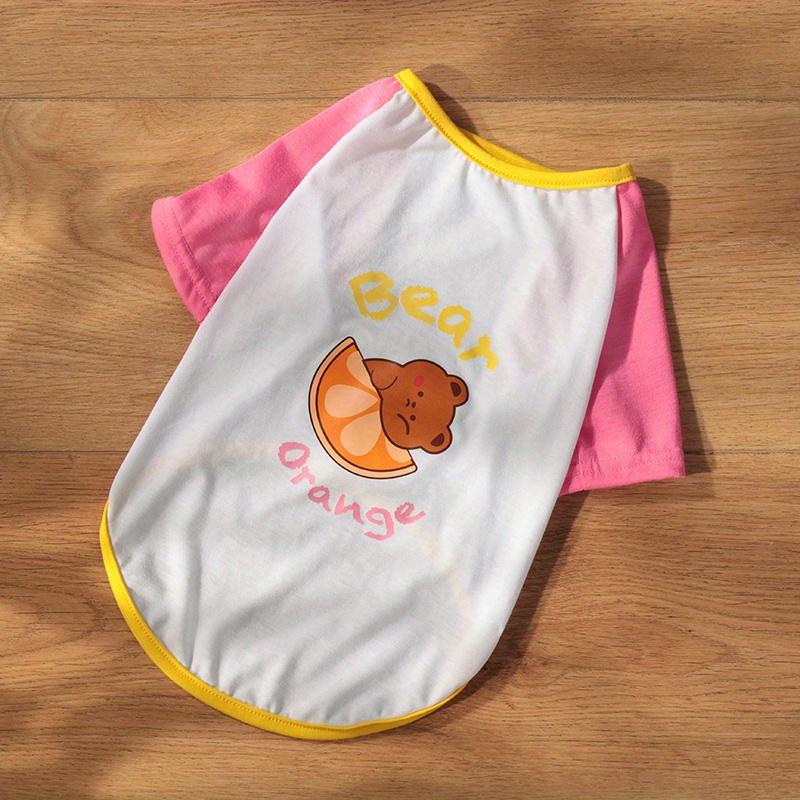 

Dog Anti-hair Clothing Spring/Summer Thin Cat Cute Shirt Cartoon Dinosaur Fresh Small Dog Teddy Pet XS червоний