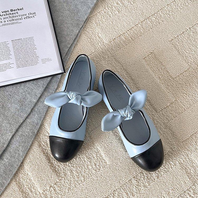 [Ushilai] French Xiaoxiangfeng Bow Mary Jane Shoes Women's 2025 Spring New Sweet Versatile Single Shoes