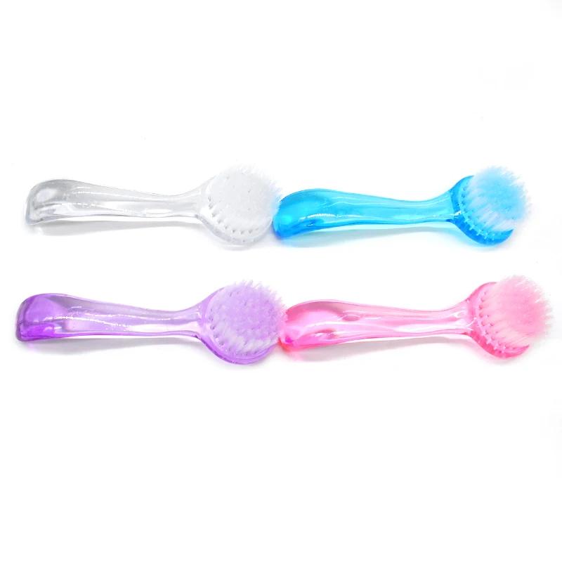 2Pcs/Pack Multifunctional Brush Plastic Nail Cleaning Brushes Round Head Powder Clear Scrubbing Dust Remover Manicure Tools