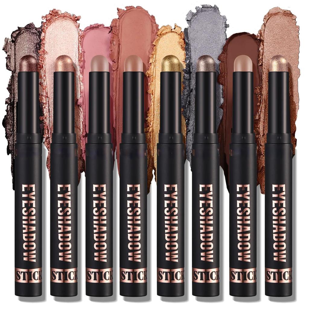 Nuovi Stick Ombretto Shimmer Opaco Multicolore Sfumabili Lunga Durata Matite Ombretto Applicazioni Morbide per Look Audaci o Naturali