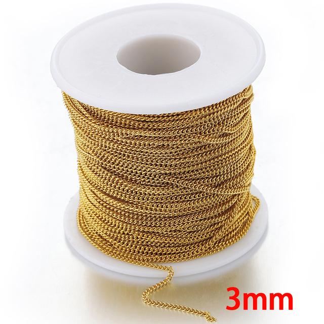 2 meters Stainless Steel Rolo Bulk Chains Cable Link Chain for Neckalce Bracelet Jewelry Making DIY Accessories Wholesale