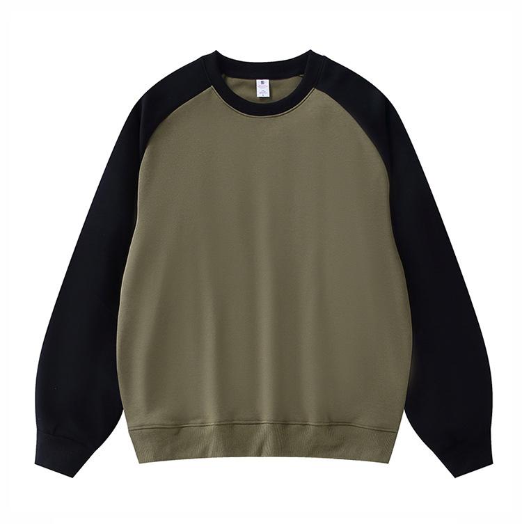 

Shoulder Sleeves Contrasting Color Splicing Long-sleeved Men s Round Neck Sweatshirts Loose Jumper Men Pullover XL