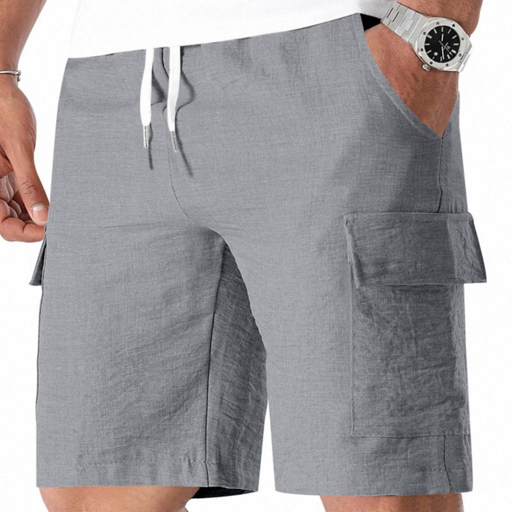 Mens Multi Pocket Drawstring Waist Casual Cargo Shorts Relaxed Fit Lightweight Summer Beach Shorts for Outdoor Activities