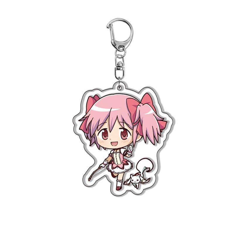 Anime Acrylic Keychain Puella Magi Madoka Magica Character Pendant Keyring for Bag Cosplay Gifts