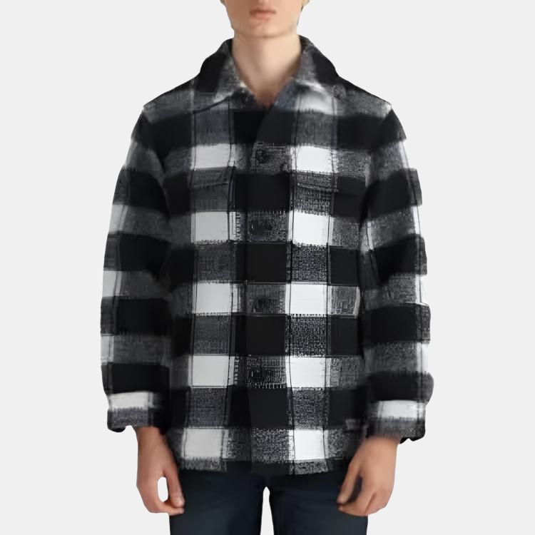 Levis Prosta Wygodna Uniwersalna Kraciasta Kurtka z Długim Rękawem Męskie kurtki 0017F-0000