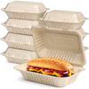 9 X 6 Clamshell Take Out Food Containers Disposable To Go Containers, Compostable To Go Boxes, Biodegradable Food Containers