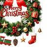 Waterproof Pvc Wall Stickers Christmas Wreath Toilet Decal, Merry Bow Seat Sticker, Holiday Party Bathroom Supplies Lid Tank Decals, Self-Adhesive