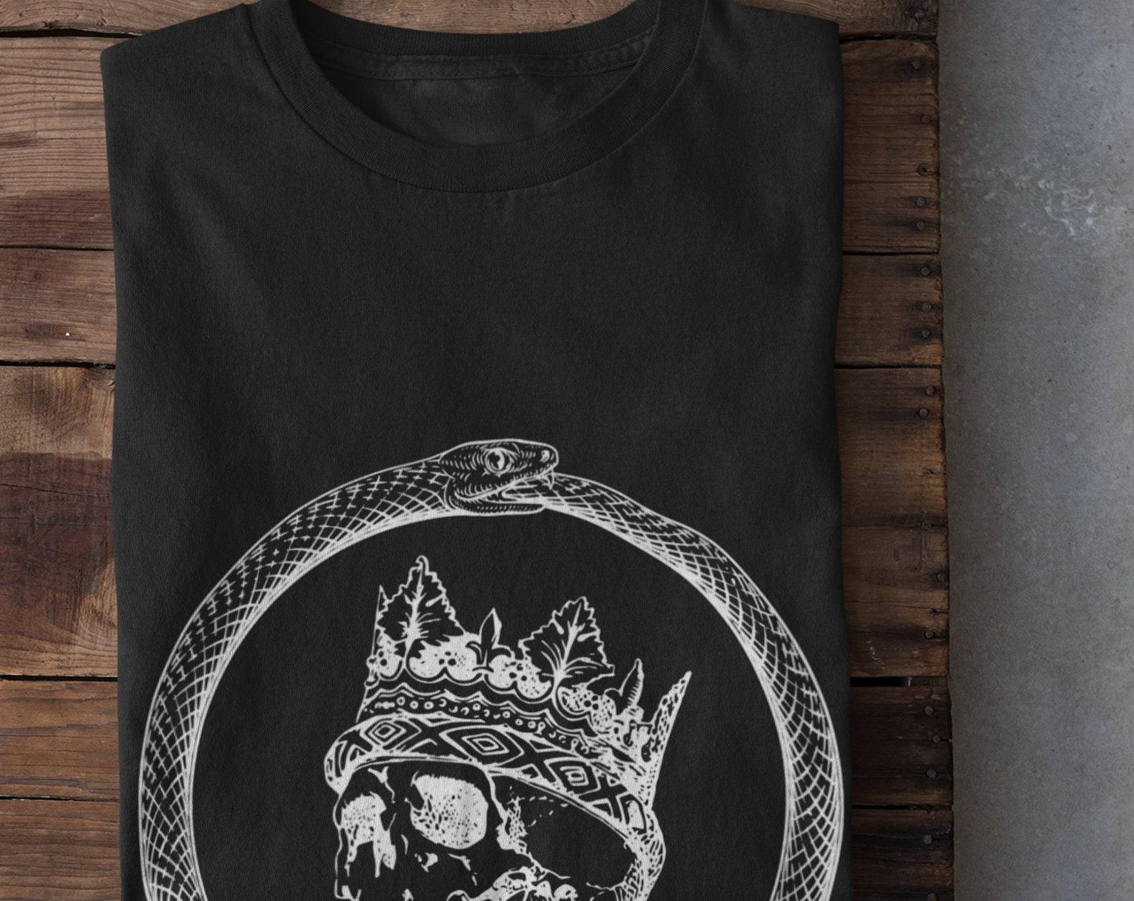 Skull and Snake Gothic Shirt, Alt Clothing, Dark Academia, Mall Goth, Pastel Goth Clothing, Halloween Shirt, Occult, Skeleton Shirt, Punk 4XL