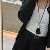 Modne Damskie Naszyjniki Perłowe z Frędzlami Długie Regulowane Naszyjnik w Stylu Koreańskim Naszyjnik z Frędzlami Skórzany Sznurek Damskie Naszyjniki