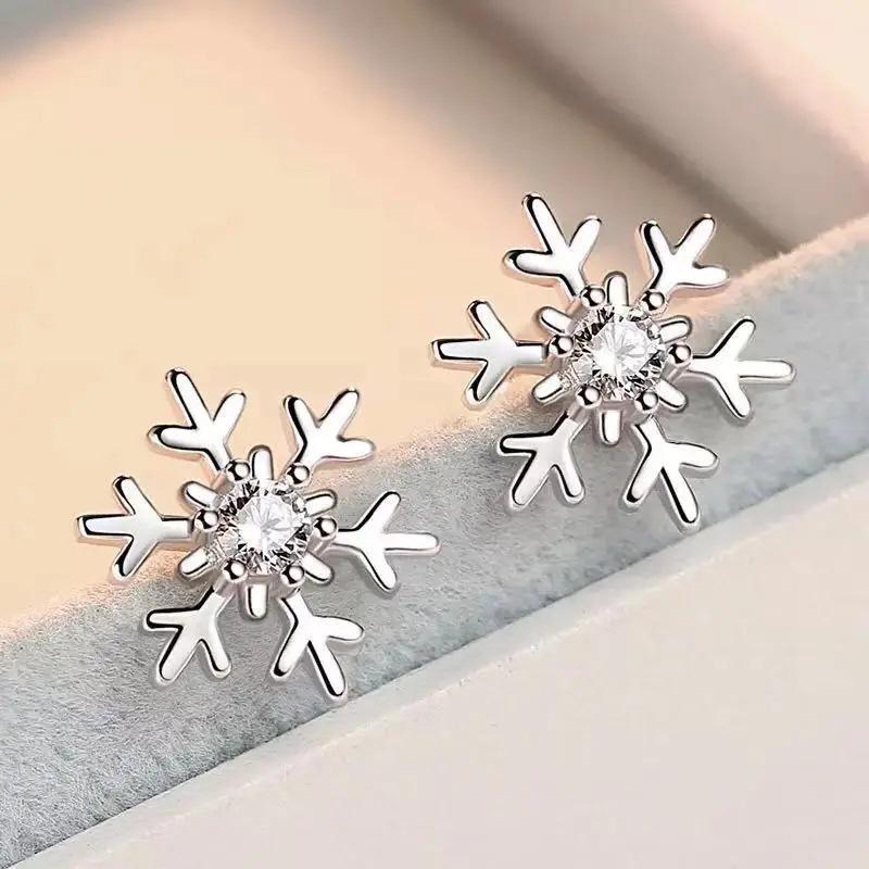 

Серьги-пусеты Cao Shi Snowflake Zircon для женщин - Праздничные украшения на Рождество и Новый год