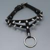 Colier din piele cu ținte exagerate - guler choker din PU la modă pentru femei