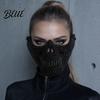 Diamond Skull Half Mask Halloween Face Mask Rhinestone Punk Knight Masquerade Prop Comfortable with Adjustable Straps Lightweight Plastic Party for