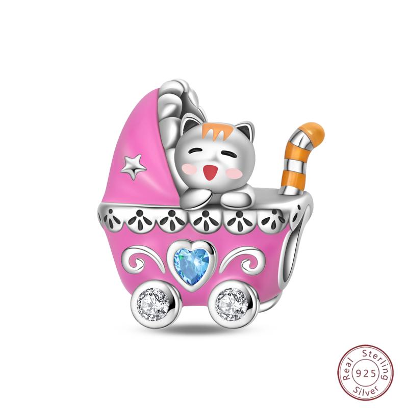 Copper Firefly Cute Cats And Dogs Beaded Pendant Suitable For Original Charms Bracelet Diy Exquisite Women Jewelry