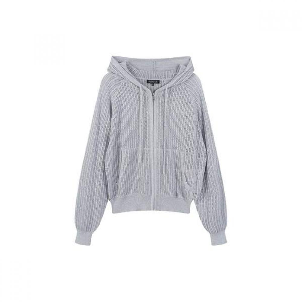 

Lap Net Fabric Hooded Cardigan As2kg561 WH (white)/FF