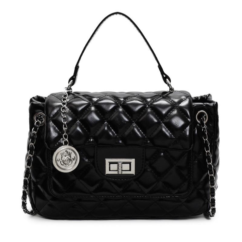 

Rhombus women s bag new armpit bag chain fashionable portable shoulder bag textured messenger bag bag bag чорний