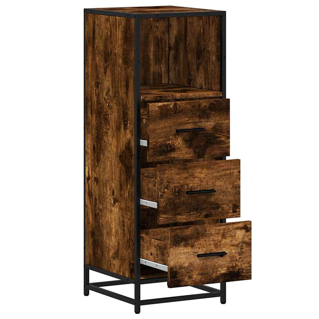 Bathroom Cabinet Smoked Oak Finish 35 X 37.5 X 100 Cm Particleboard