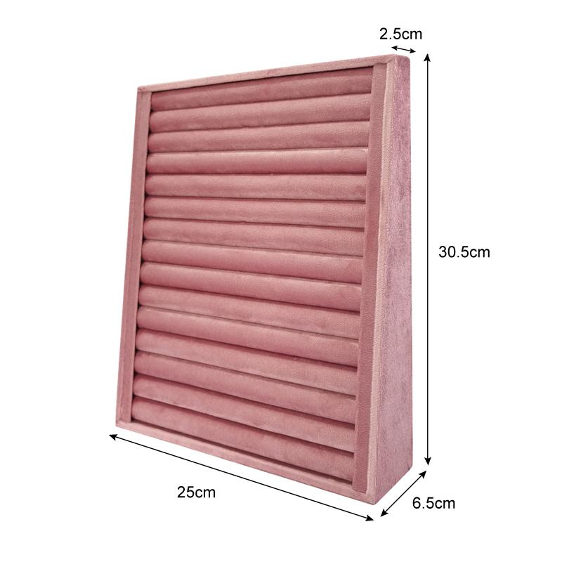 

Высококачественная розовая бархатная подставка для ювелирных изделий, наклонная, для хранения колец, серег-пуссетов, подставка для демонстрации, реквизит для демонстрации на прилавке 1pcs