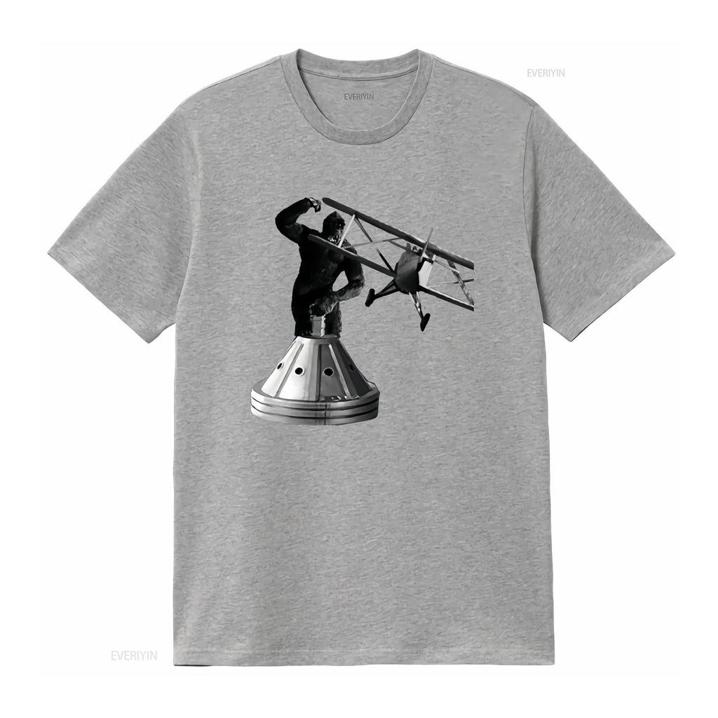 King Kong 1933 Movie Tower T Shirt vintage Washed Slightly Casual Top For Everyday Wear graphic Comfortable fashion Stylish
