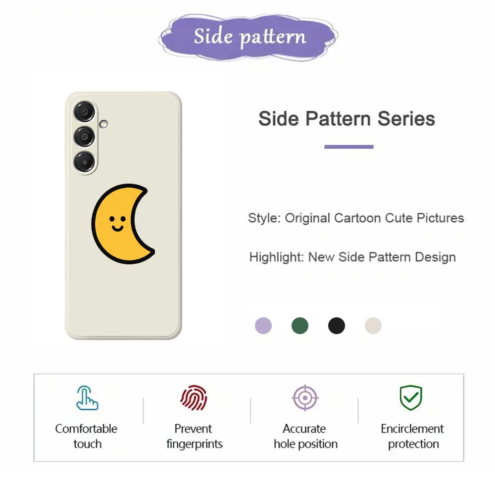 For Samsung Galaxy A16 5G/4G Case Yellow Moon Pattern Printing Straight Edge TPU Phone Back Cover