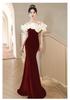 Elegant Black Evening Dress Annual Chorus Performance Host Dress Bridal Wedding Toast Dress Slim Slim Dress