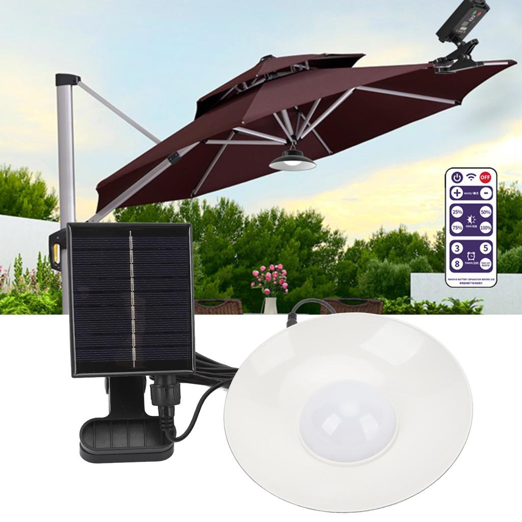 Solar Umbrella Lights Solar Powered LED Patio Umbrella Lights 1.2W Remote Control 3 Color Temperature Power Display for Garden Camping