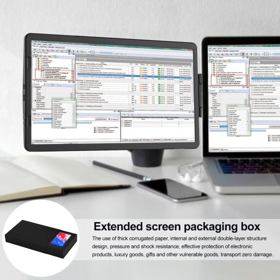 Laptop Screen Extender Protector Storage Box Shockproof Impact Resistant Compact Design Portable Monitor Carrying