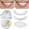 Upper & Lower Teeth Veneers - 2 Pairs Simulation Braces Sp On Veneers Smile Fake Teeth Cover Imperfect Teeth Perfect Whitening False Teeth One Size De