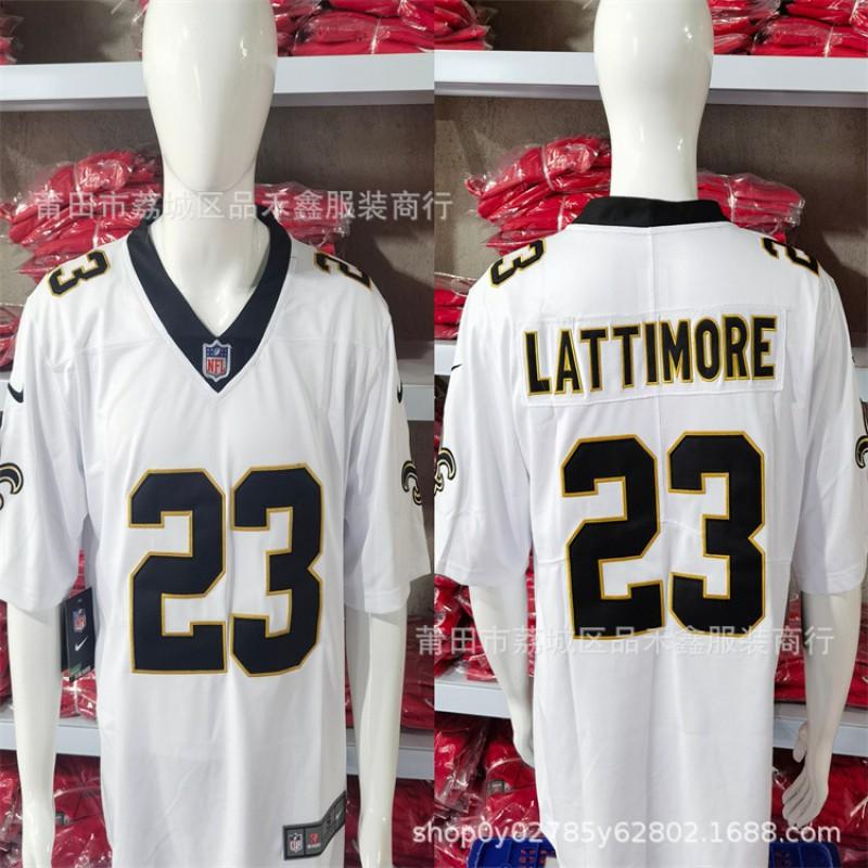 Maglia da Football NFL New Orleans Saints Lattimore 23 Brees 9 Mathieu 32 Misto Cotone Unisex Adulto Abbigliamento Sportivo