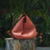 Genuine Cowhide Lychee Pattern Underarm Shoulder Bag Lightweight Travel Tote Handbag for Women