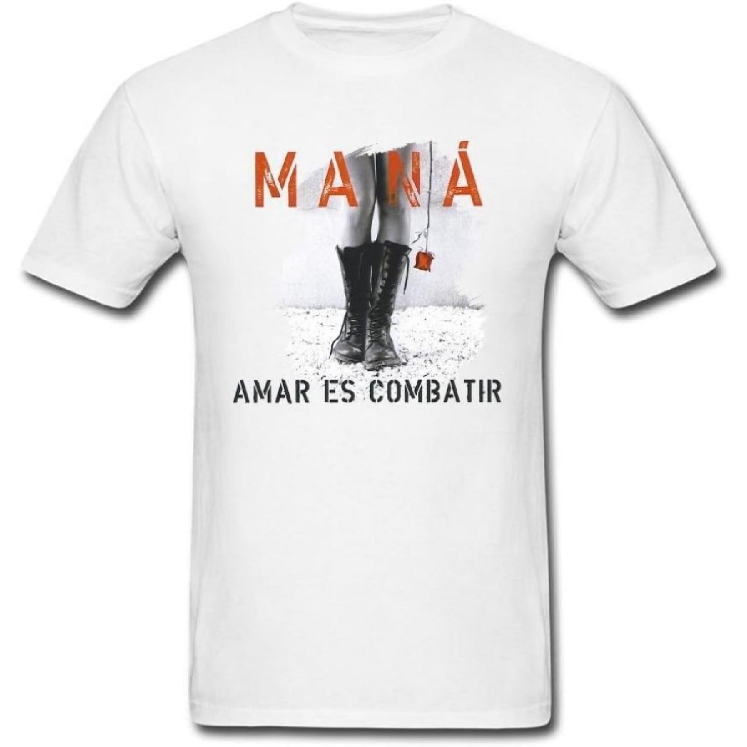CNTJC Men s Mana Band Amar Es Combatir T Shirt M S белый