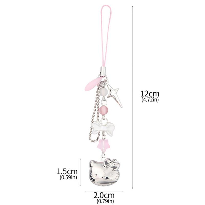 Sanrio Hello Kitty Sweet Phone Chain Backpack Pendant Keychains Iphone Accessories Ins Cartoon Girl Toys Gift For Girlfriend