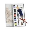 Crystal Dip Pen Feather Set Manual Gradient Color Writing Ink Pen Student Stationery Quill 17ml
