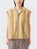 Beams Boy Women's Sleeveless Multi-Stripe S/S Shirt, Beige/Free