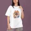 Cute Pomeranian Watercolor Dog T Shirt Pet Lover Graphic Tee 100% Cotton Unisex