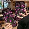 Phone Case: 2D Flat Samsung Galaxy A34 A35 S20 S22 S21 FE Plus Ultra Protective Case, Heart-Eye Black Cat, Christmas and Halloween Holiday Gift
