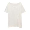 Women's V-Neck Slit Short Sleeve Chic Loose Summer 2022 T-Shirt