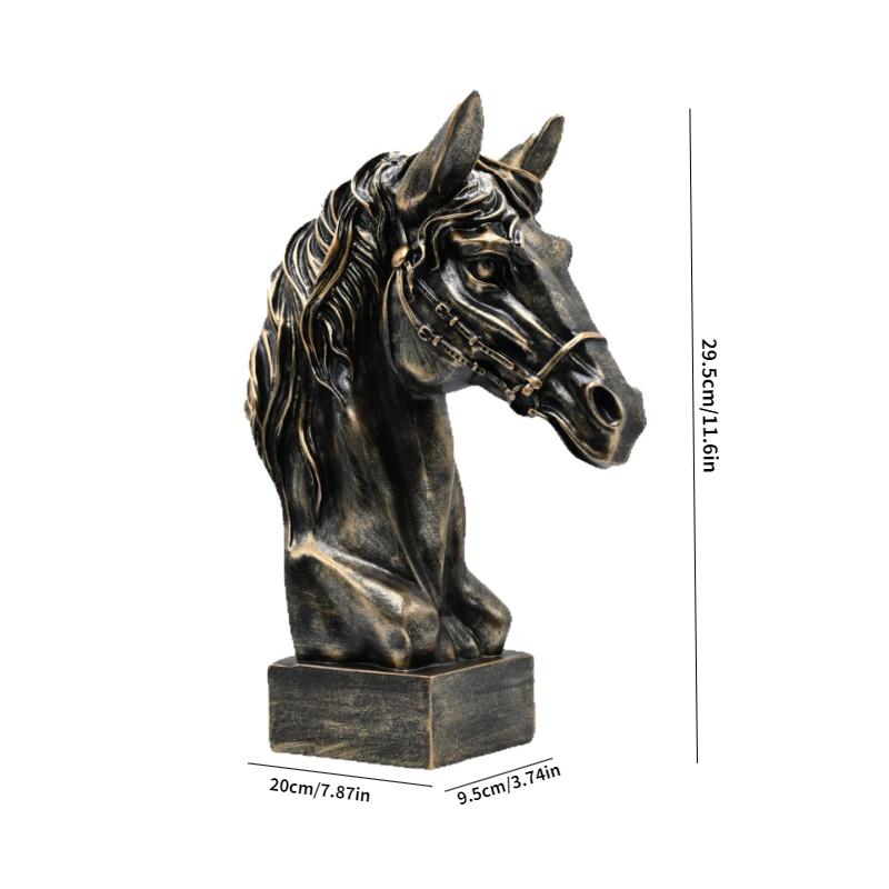 Creative horse head ornament resin handicraft office desktop decoration bookcase desktop ornament for gift  birthday
