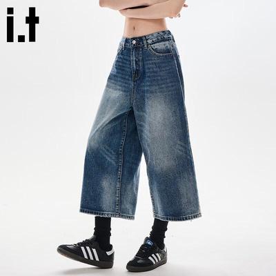 CHOCOOLATEit Women's Blue Washed Cropped Denim Pants