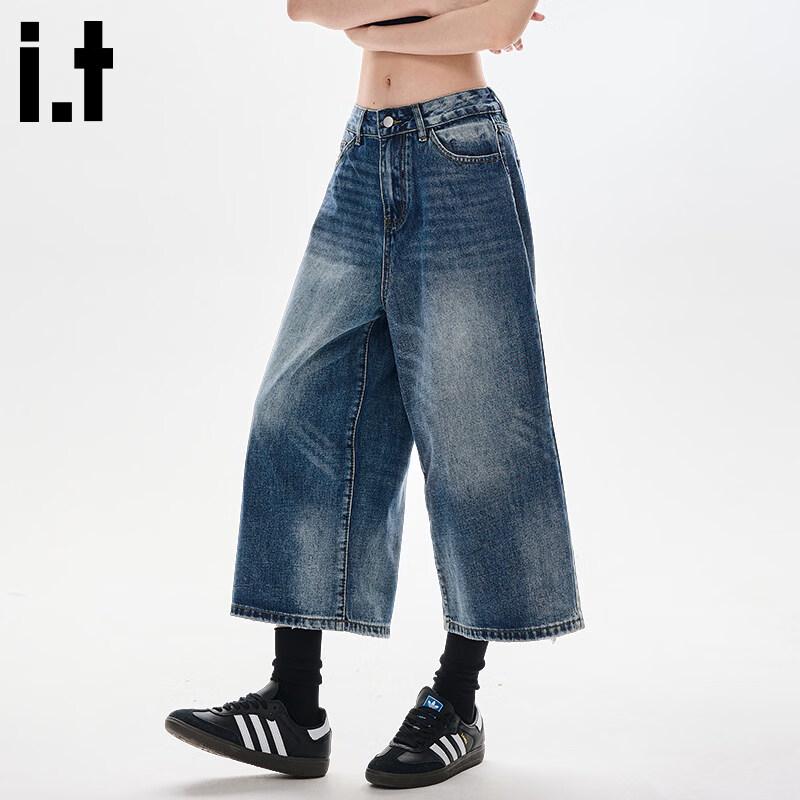 CHOCOOLATEit Women s Blue Washed Cropped Denim Pants S