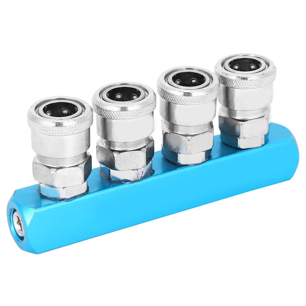 Air Compressor Quick Connector Manifold Fitting Pneumatic C‑Type Fast Coupler Aluminum Alloy