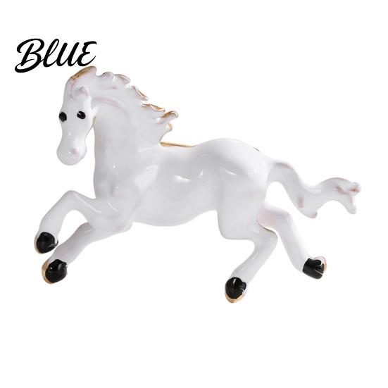 Rainbow Horse Pin Brooch Horse-Themed Zine Alloy with Inlaid Crystals
