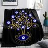 1PC Nazar Boncuğu Print Flannel Blanket, High Quality All Seasons, Home Decor, Warmth and Comfort, Perfect for Christmas Gifts