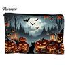 Wear-resistant Storage Bag Bag, with Smooth Zipper, Thickened Polyester Large Capacity Reusable Cosmetic Halloween Witch Pumpkin Pattern Printed Pouch